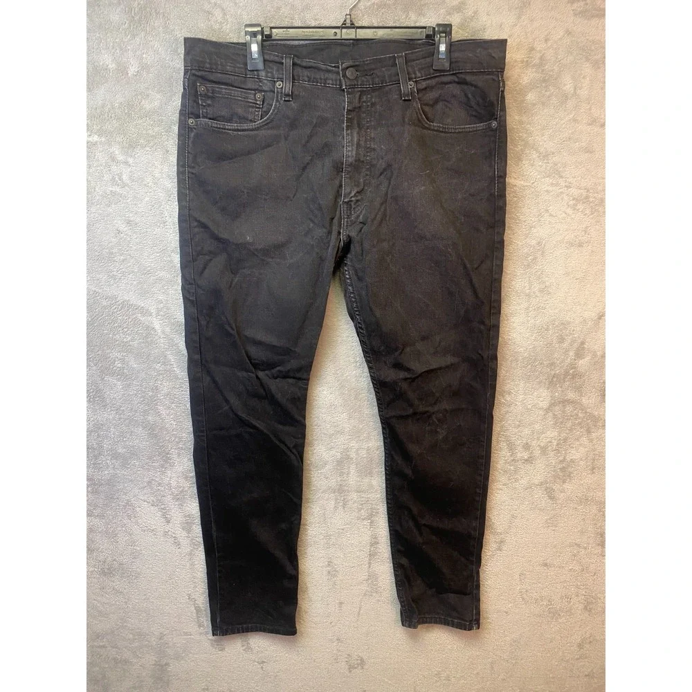 Levi's 512 Black Jeans Mens 38x32 Slim Taper Stretch Denim Pants Dark Wash